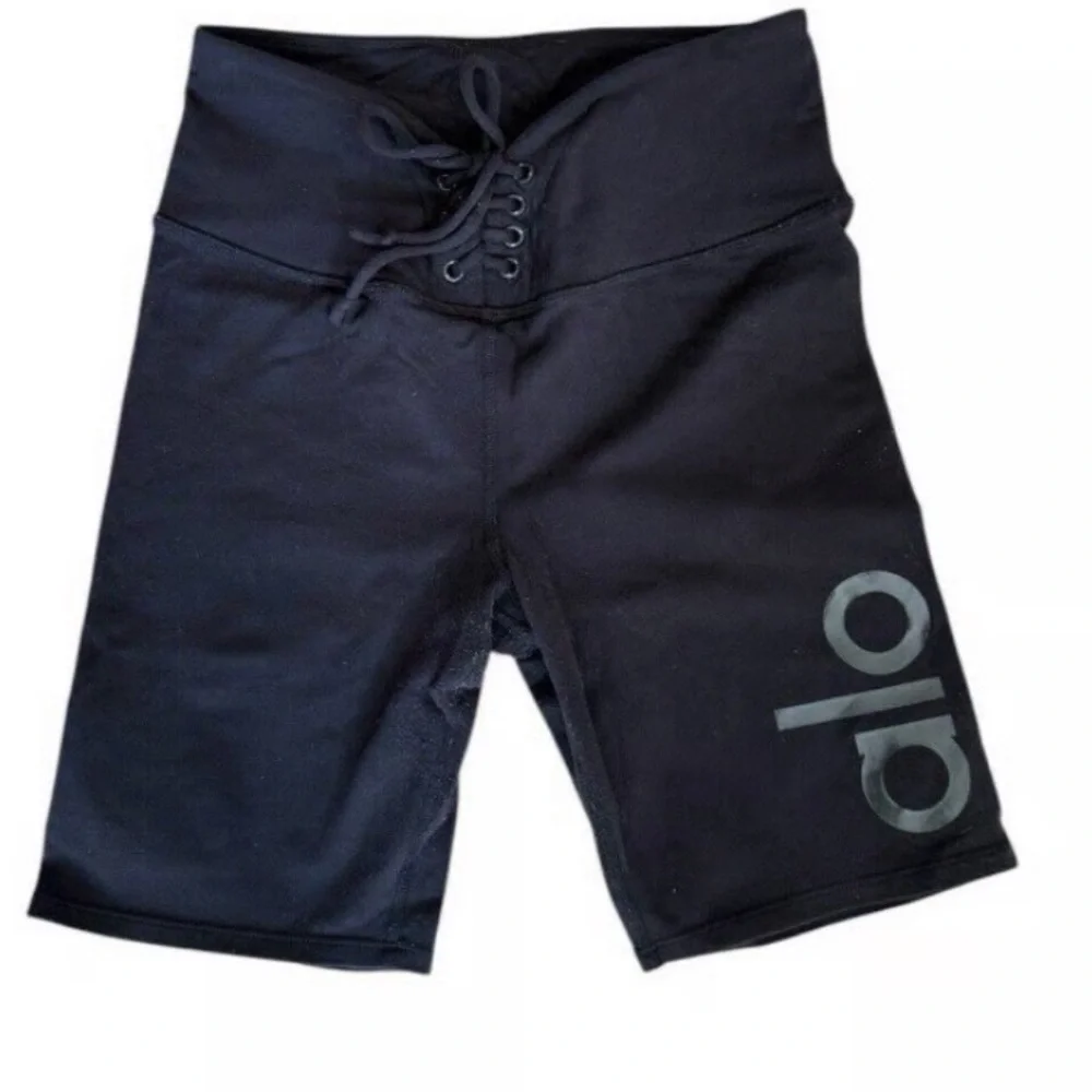 ALO Yoga Lace Up High Rise Biker Shorts